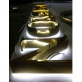 Eletropating plattiert Gold Buchstaben Titan beleuchtete Zeichen 3D Buchstaben Logo Zeichen LED Light Brief